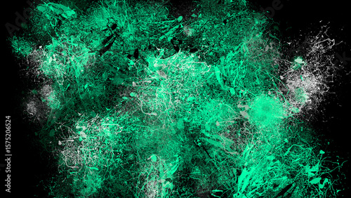 ミントグリーン　背景｜抽象, テクスチャ, グランジ, スプラッター, 粉, 緑, 黒, 素材