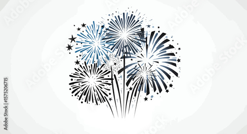 Celebrate with this vector fireworks PNG image, ideal for festive designs, cards, and invitations, adding a touch of sparkle and excitement to your projects. Download now and enjoy.