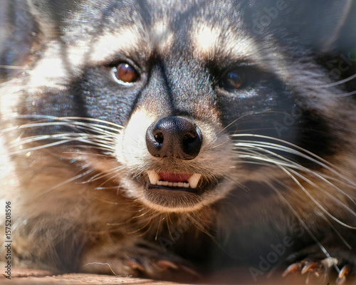 Wallpaper Mural Raccoon Gazes Through Fence Wire Torontodigital.ca