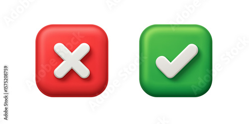 yes and no buttons app icon | transparent png | cross mark and check mark