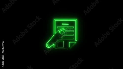neon purple glowing icon illustrating a pencil over a document, symbolizing editing or customization, ideal for futuristic , digital platforms, or creative content design interfaces.