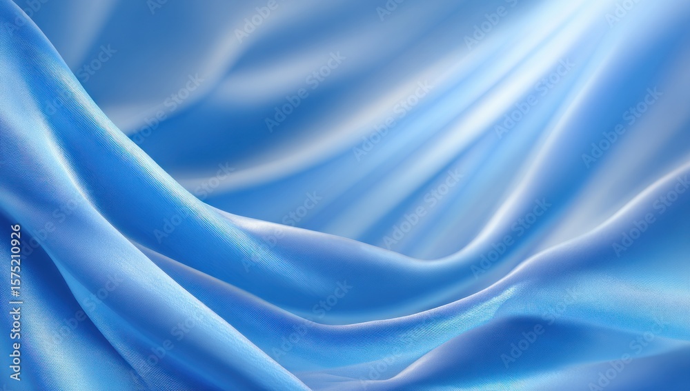 Obraz premium Light blue silk fabric folds