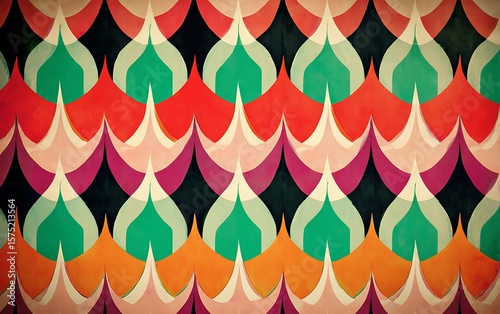 Retro pattern with vibrant color palette