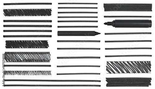 Collection of black marker strokes