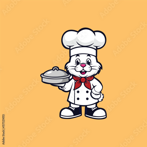 Cartoon Rabbit Chef Vector