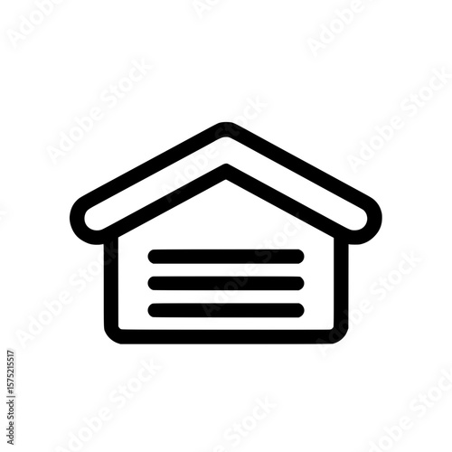 Simple garage door icon representing home garage, storage area, or house structure