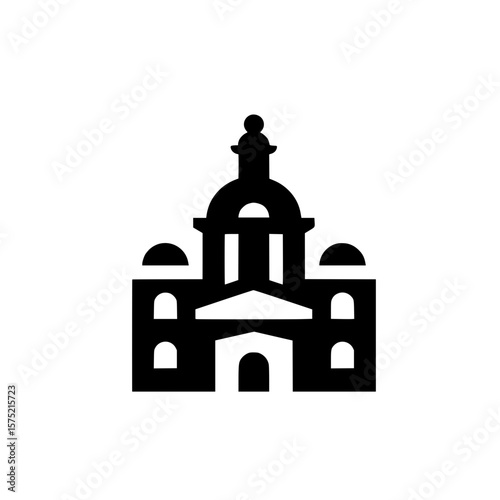 Classical church or cathedral building icon representing religious architecture and historical structure