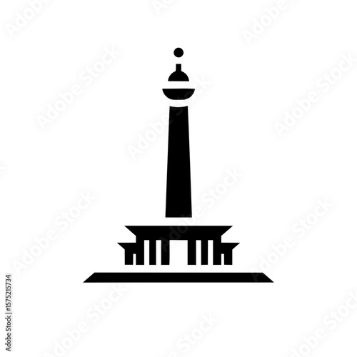 National Monument of Indonesia (Monas) icon representing historical landmark and patriotic architecture
