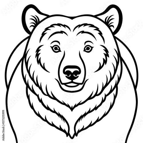Close up portrait of a grizzly bear head silhouette