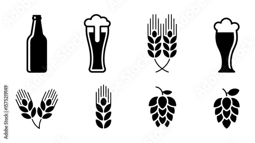 Simple Black and White Beer Icons Or Related Icons