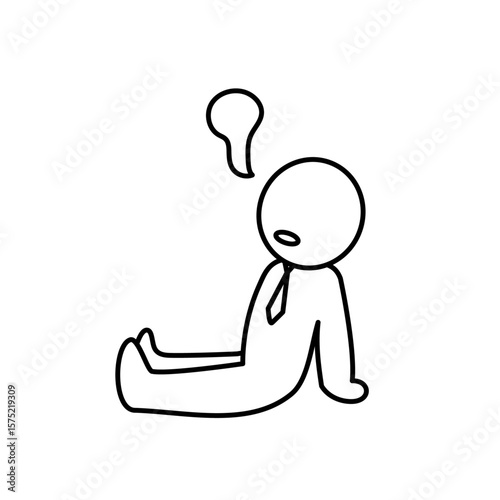 魂が抜けたサラリーマンのイラスト