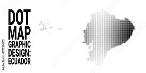 Minimalist dot map of Ecuador for infographic and Education use