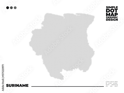 Minimalist dot map of Suriname for infographic and Education use