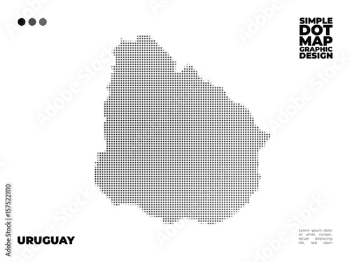 Minimalist dot map of Uruguay for infographic and Education use