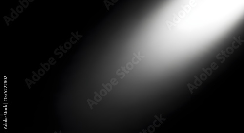 Light Beam on Black Background | Abstract Spotlight for Design Elements and Texture Overlays