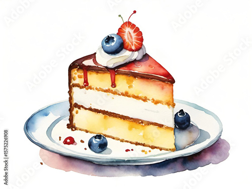 cake with berries and fruits