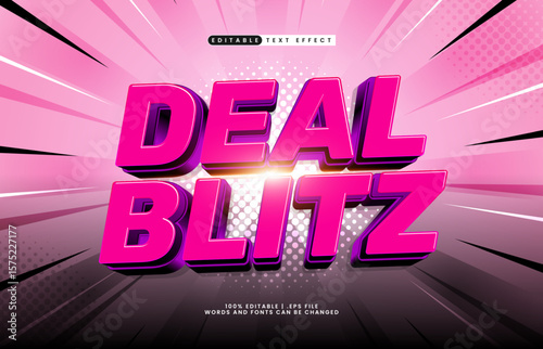 deal blitz editable text effect with a discount and sale text effect