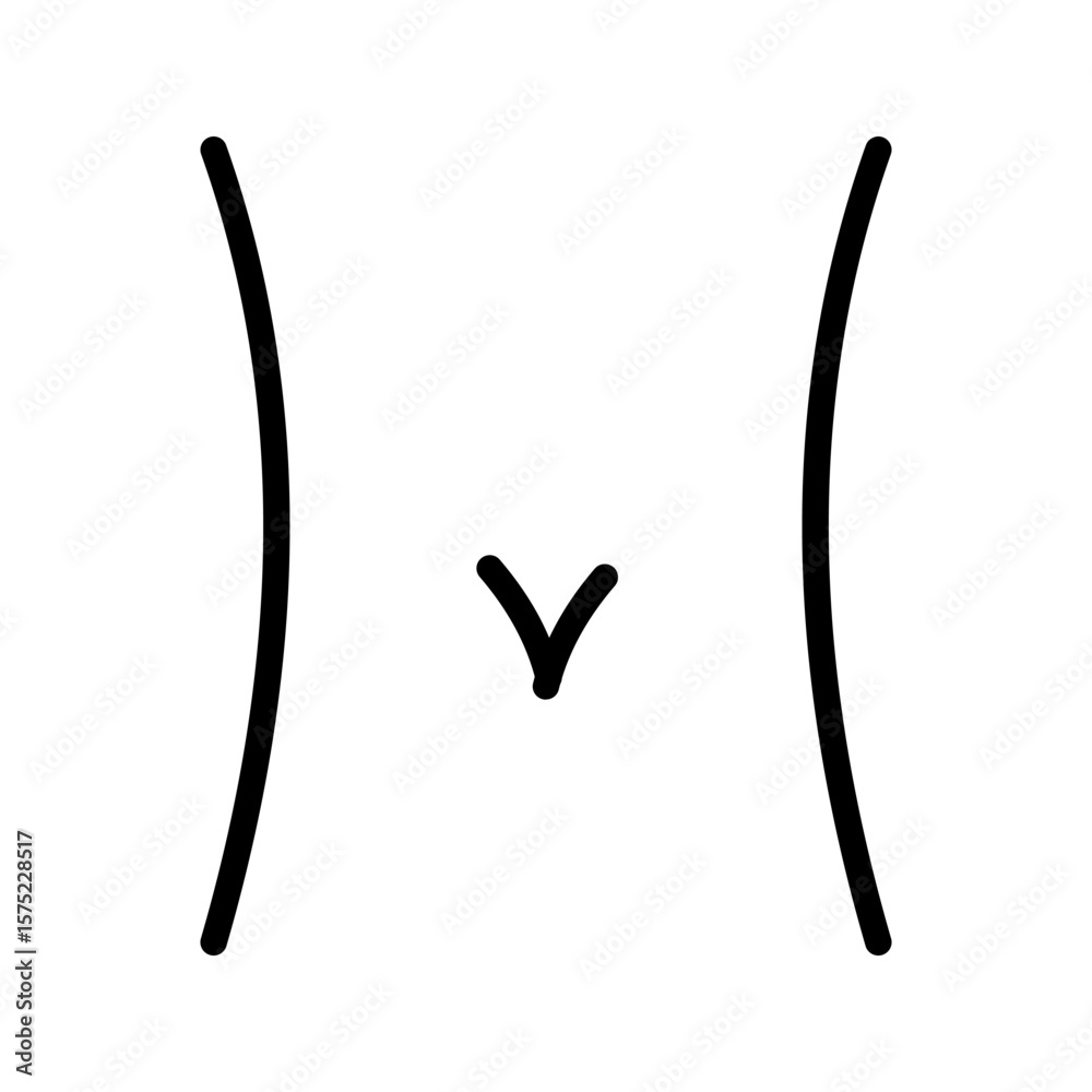 Obraz premium Icon of a vagina. Symbol of the female genital area. Ovarian cancer sign. Logo design elements