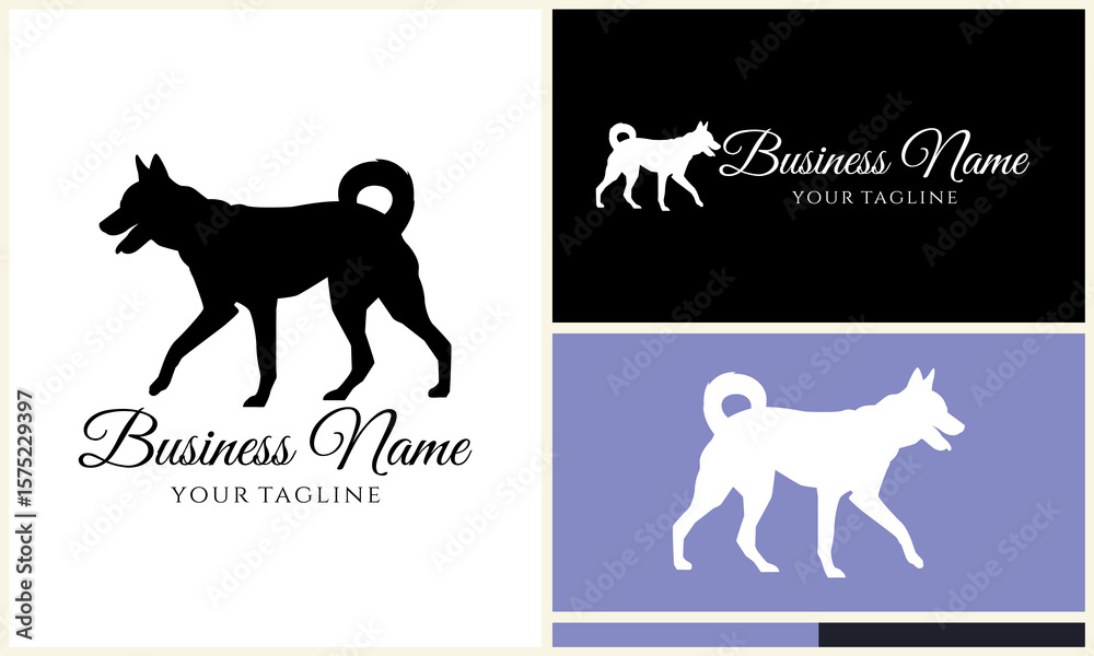 Obraz premium Dog Silhouette Logo Designs.
