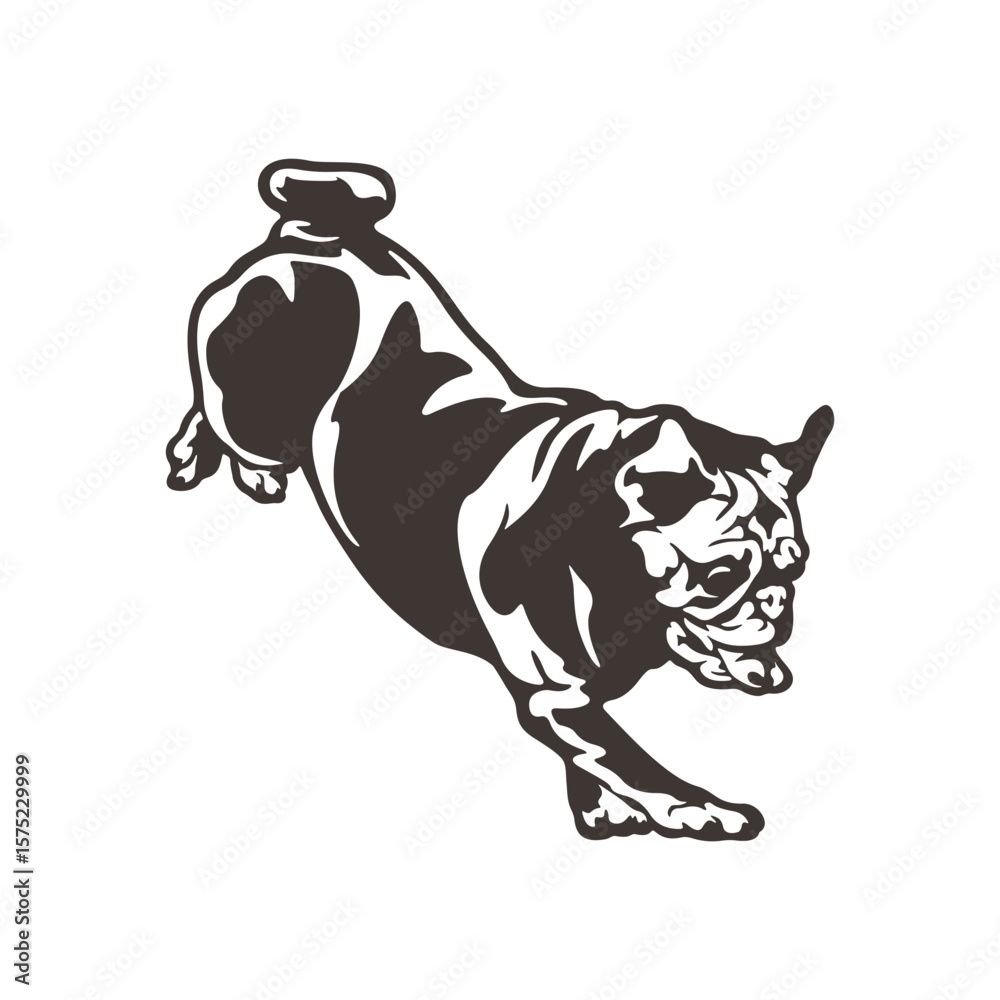 Obraz premium Pug Dog logo design vector. Silhouette Pug Dog Template Illustration. Icon Symbol