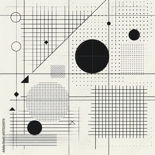 black and white background with dots