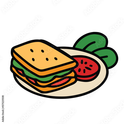 Sandwich with Tomato and Lettuce