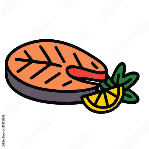 Salmon with Lemon Slice