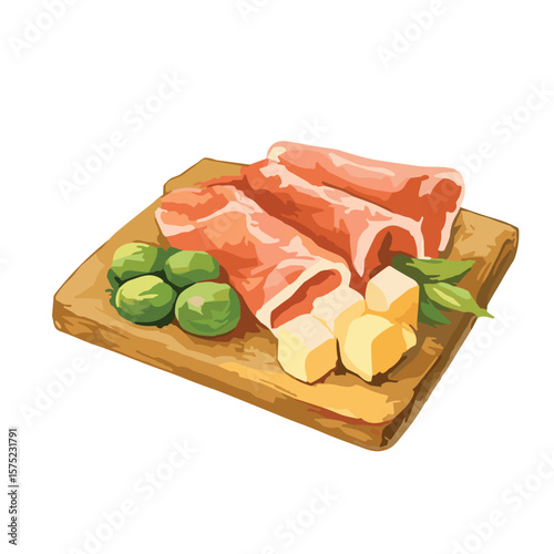 Antipasto Platter italian food vector