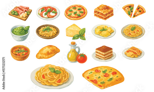 Italian Food Set Colection 