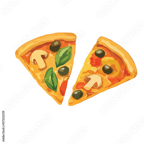 Vegetarian Pizza Slices vector