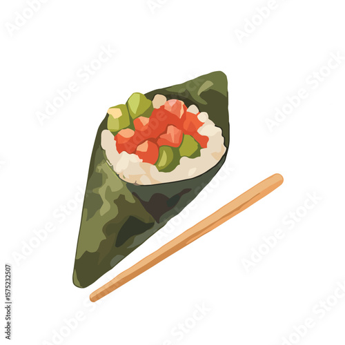 Temaki Hand Roll vector