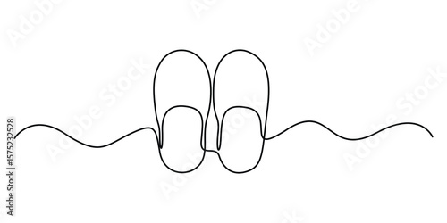Continuous one line drawing of flip flop or sandals minimalist design vector illustration