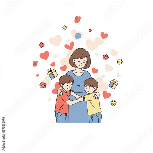 Mother & Son Illustration 엄마와 아들 일러스트