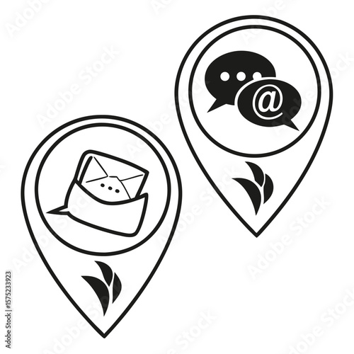 Free Download Location markers with communication icons - GFXLoad