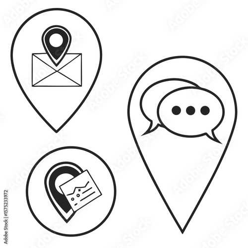 Free Download Location markers with communication icons - GFXLoad