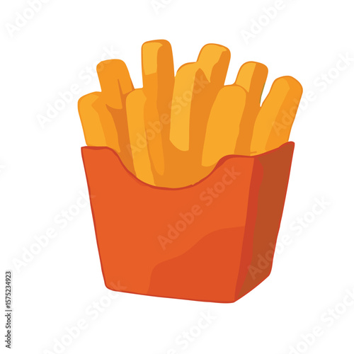 French Fries watercolor vector