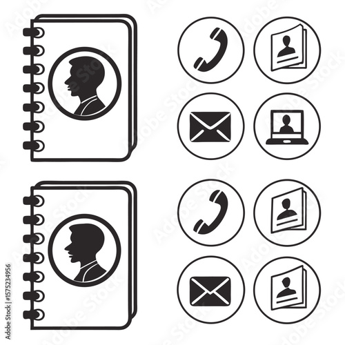 Notebook icons with profile pictures