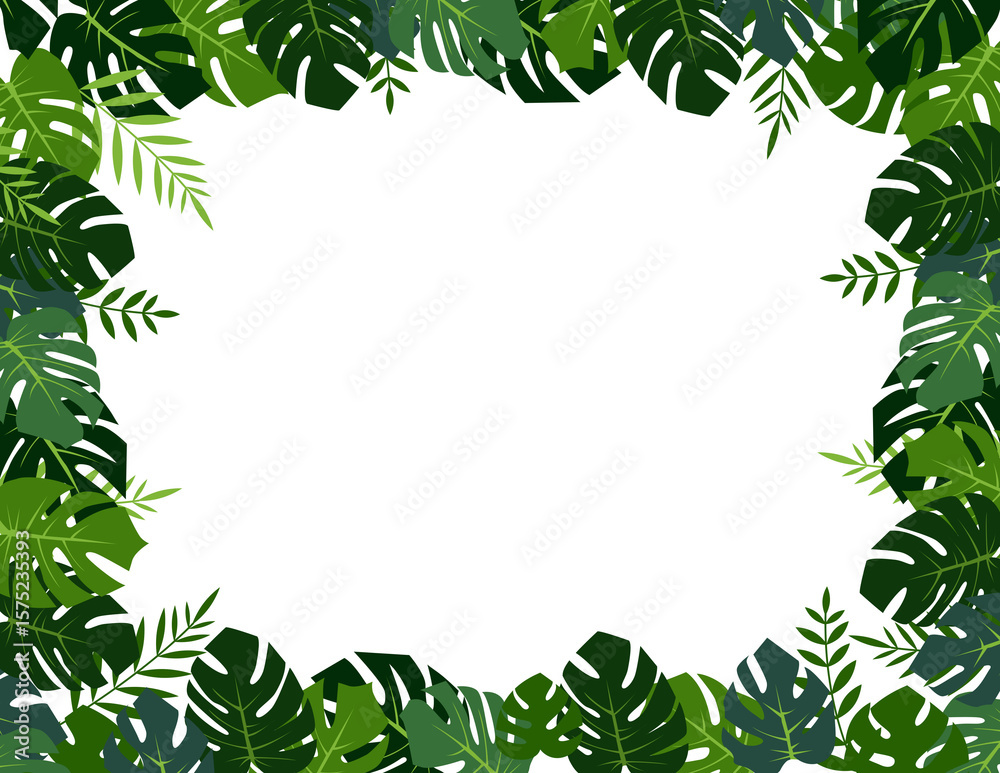 Fototapeta premium green leaves frame