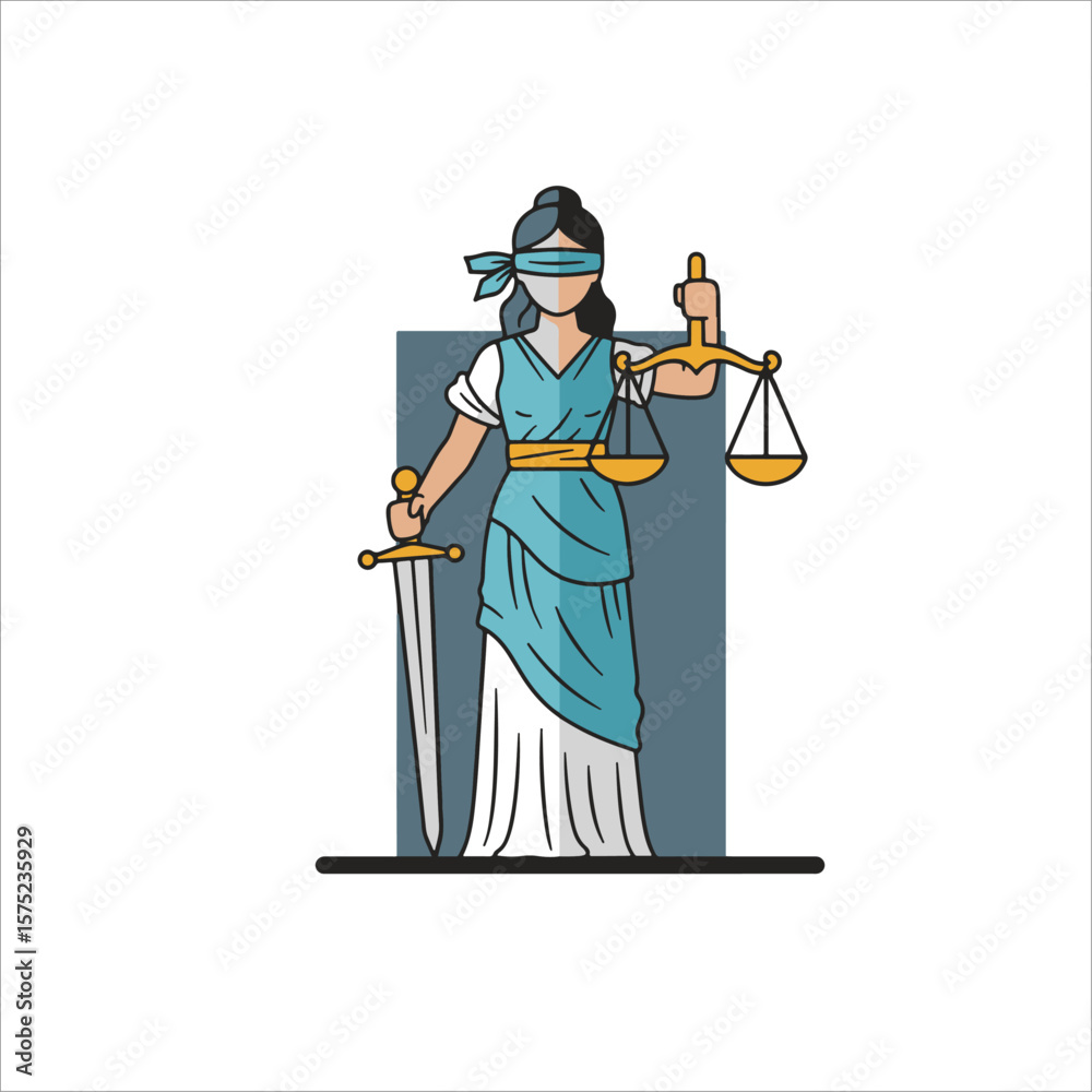 Fototapeta premium Constitutional Justice Vector 헌법 정의 벡터