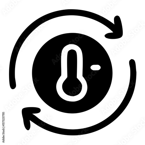 Hand Drawn Thermostat with Arrow Icon Control Climate Change