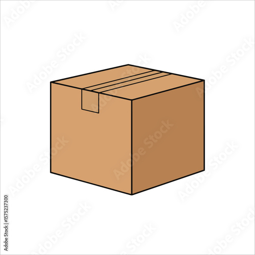 Isolated Cardboard Box 격리된 골판지 상자
