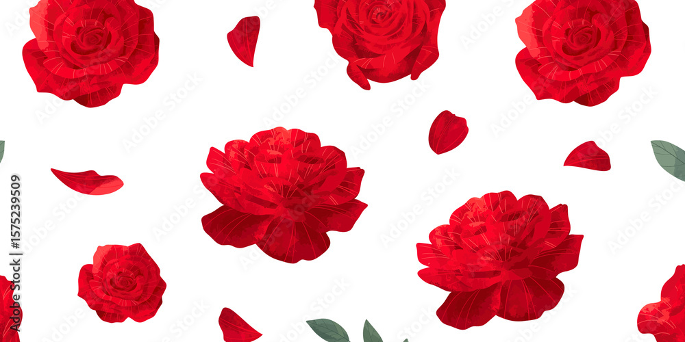 Fototapeta premium seamless pattern with red poppies