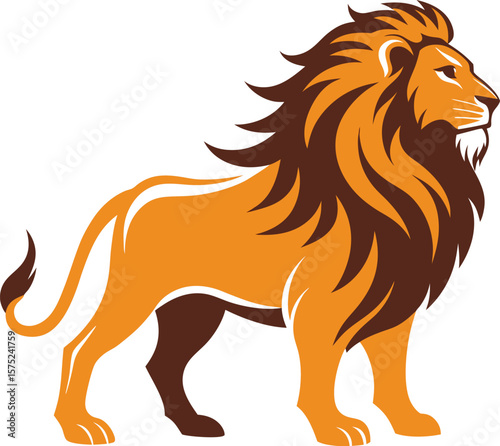 Majestic Mane Lion Silhouette with Elegant Regal Form