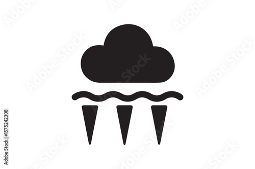 Ice Storm icon silhouette vector with white background