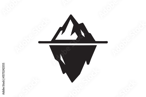 Iceberg icon silhouette vector with white background