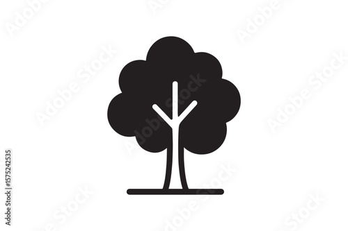 Seasonal Tree icon silhouette vector with white background