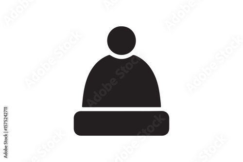Snow Hat icon silhouette vector with white background