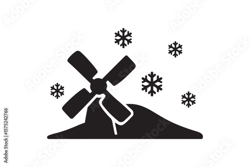 Snowdrift icon silhouette vector with white background