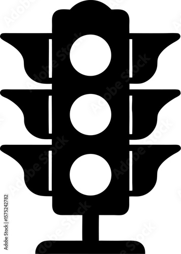 Traffic control light / signal with red, yellow and green color flat icon for apps and websites