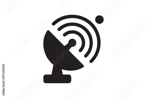 Weather Radar icon silhouette vector with white background